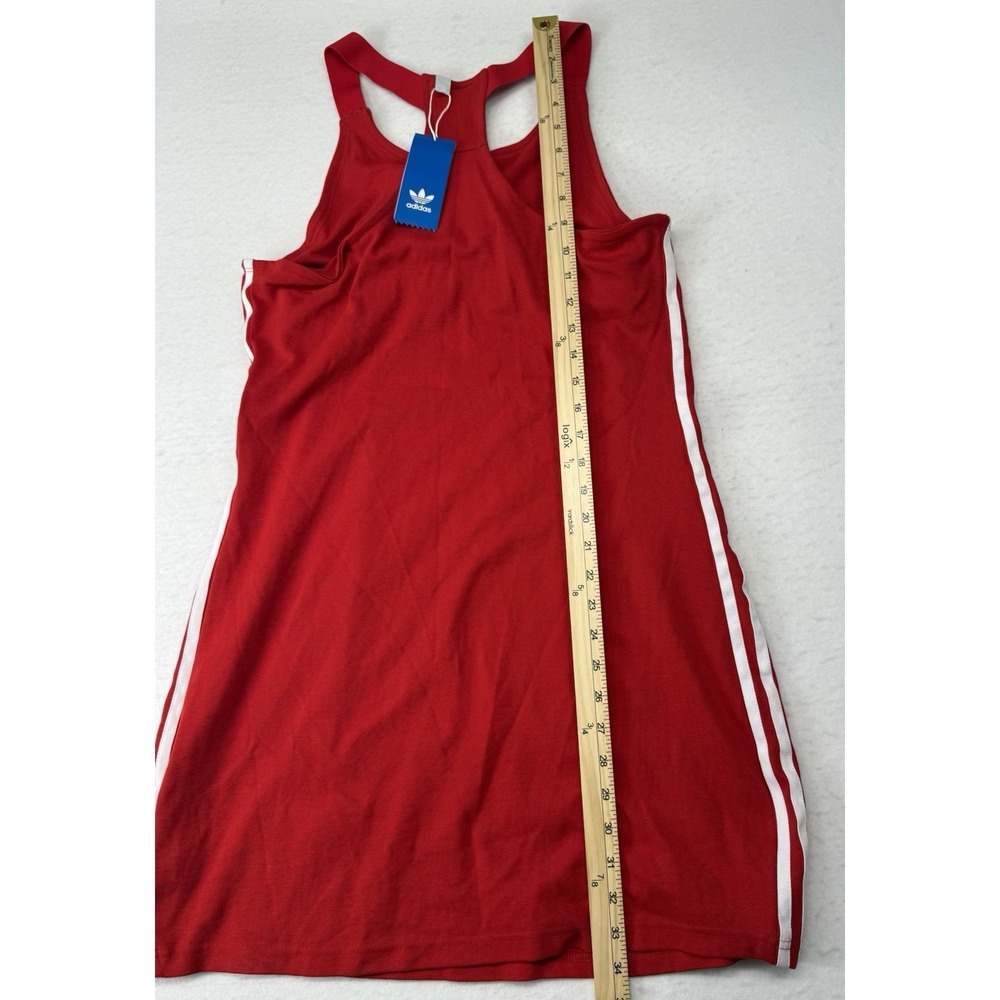 NWT Adidas Originals Racer B Dress Built in Athletic Bra Cotton Blend Scarlet L - Picture 4 of 6